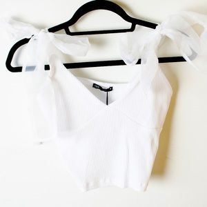 Zara white tie tank